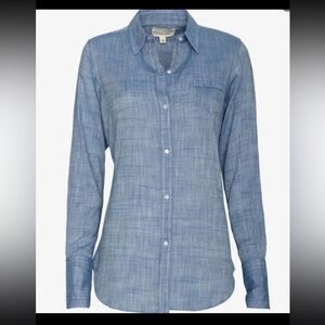 Nili Lotan dark blue chambray button down